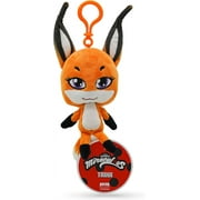 Miraculous Ladybug - Kwami Lifesize Trixx, 5-inch Fox Plush Clip-on Toys for Kids, Super Soft Collectible Stuffed Toy with Glitter Stitch Eyes and Color Matching Backpack Keychain, Wyncor