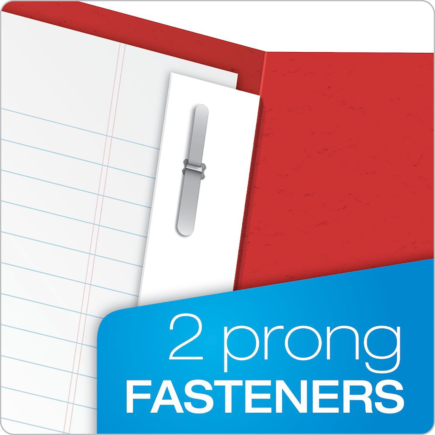 Oxford 2-Pocket Folder with Fastener, Red, Pack of 25