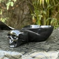 thumbnail image 4 of Black Jade Heart-Shaped Skull Bowl - Handcrafted Gemstone Carved Art Sculpture for Healing and Spiritual, 4 of 6