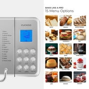 Cuckoo Artisan Pro Bread Maker – Stainless Steel, 17 Menu Options, Auto Fruit & Nut Dispenser, 3 Crust Levels (CBM-AAB101S)