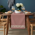 thumbnail image 2 of Western Texas Star Retro Table Runner - 60 Inch Long, Kitchen Dining Table Runner Dresser Scarves, Country Vintage Red Beige Plaid Farmhouse Decor for Coffee Tables Wedding Party Banquet, 2 of 8