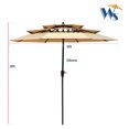 thumbnail image 2 of 9Ft 3 Tier Patio Umbrella,Outdoor Umbrella with Crank & Tilt,Market Umbrella with Wind Vents,Water Resistant,UV Protection 40+,Canopy Umbrella for Patio/Garden/Pool/Table, 2 of 6