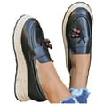 thumbnail image 4 of Wensltd Fall Winter Chunky Loafers for Women Wide Width Comfortable Lightweight Fsshion Casual Shoe, 4 of 8