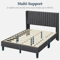 thumbnail image 4 of Yaheetech Upholstered Platform Bed Frame with Channel Tufted Headboard, Full, Dark Gray, 4 of 6