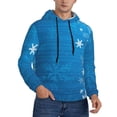 thumbnail image 2 of Naloa Blue Christmas Men's Casual Hooded Collar Drawstring Hoodies Pullover Sweatshirts Casual Long Sleeve Shirts-Large, 2 of 7