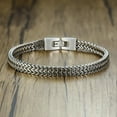 thumbnail image 3 of STYLISH 14K White Gold BALI FOXTAIL CHAIN BRACELET FOR MEN DOUBLE FRANCO LINK CHAINS BRACELETS ARMBAND MALE JEWELRY, 3 of 7