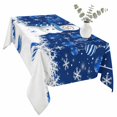 thumbnail image 2 of Navy Blue Christmas Table Cloth Waterproof Tablecloths, Snowman Xmas Snowflake Ball Winter Tablecloth Dining Table Cover for Kitchen Party Tabletop Outdoor, Rectangle Tablecloth 60x120 Inch, 2 of 9