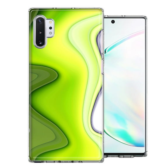MUNDAZE For Samsung Galaxy Note 10 Green White Abstract Design Double Layer Phone Case Cover