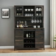 thumbnail image 2 of M optimized Farmhouse Coffee Bar Cabinet with Sliding Barn Doors, 70'' Kitchen Hutch Cabinet with Storage, Wine&Glasses Rack, Tall Sideboard Buffet Cabinet for Kitchen, Dining Room, 2 of 6
