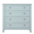 thumbnail image 3 of Dresser for Bedroom, Rustic Storage Cabinet Buffet Table with 4 Drawers and 8 Metal Handles, Wood Side Table Console Table with Solid Legs for Living Room, Bedroom, Kitchen, Blue, 3 of 7