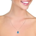 thumbnail image 3 of Galaxy Gold 14K Solid White Gold 24" Necklace with Natural Blue Topaz, 14"-24" Sizes, December Birthstone, Symbol of Calm, 3 of 3