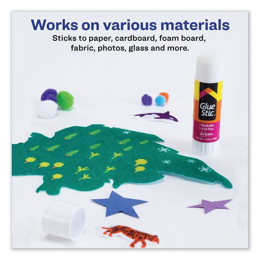Permanent Glue Stic Value Pack, 1.27 Oz, Applies White, Dries Clear, 6/pack | Bundle of 10 Packs