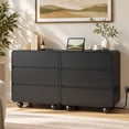 thumbnail image 5 of Aufeile Night Stands for Bedroom Set of 2 with Charging Station, Modern Curved Night Stands with 3 Drawers, Bedside Tables, Black, 5 of 9