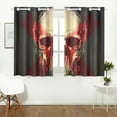 thumbnail image 3 of MKHERT Fashion Cool Skull Window Curtains Kitchen Curtain Room Bedroom Drapes Curtains 26x39 inch, 2 Piece, 3 of 3