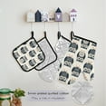 thumbnail image 5 of Hand Drawn Owls 5 Pcs Kitchen Set Heat Resistant Oven Mitts and Non-Slip Pot Holders with Adjustable Cooking Apron, 5 of 6