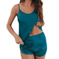 thumbnail image 1 of Conjunto de pijama de satén de 2 piezas para mujer - Camisola y pantalones cortos - Verano - Poliéster - S-XL - Sexy/Casual, 1 of 5