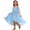 Blue, variant on Wdgfv Girls Cold Shoulder Dress A-line Asymmetrical Chiffon Junior Bridesmaid Birthday Party Dress Hot Pink 4-5 Years