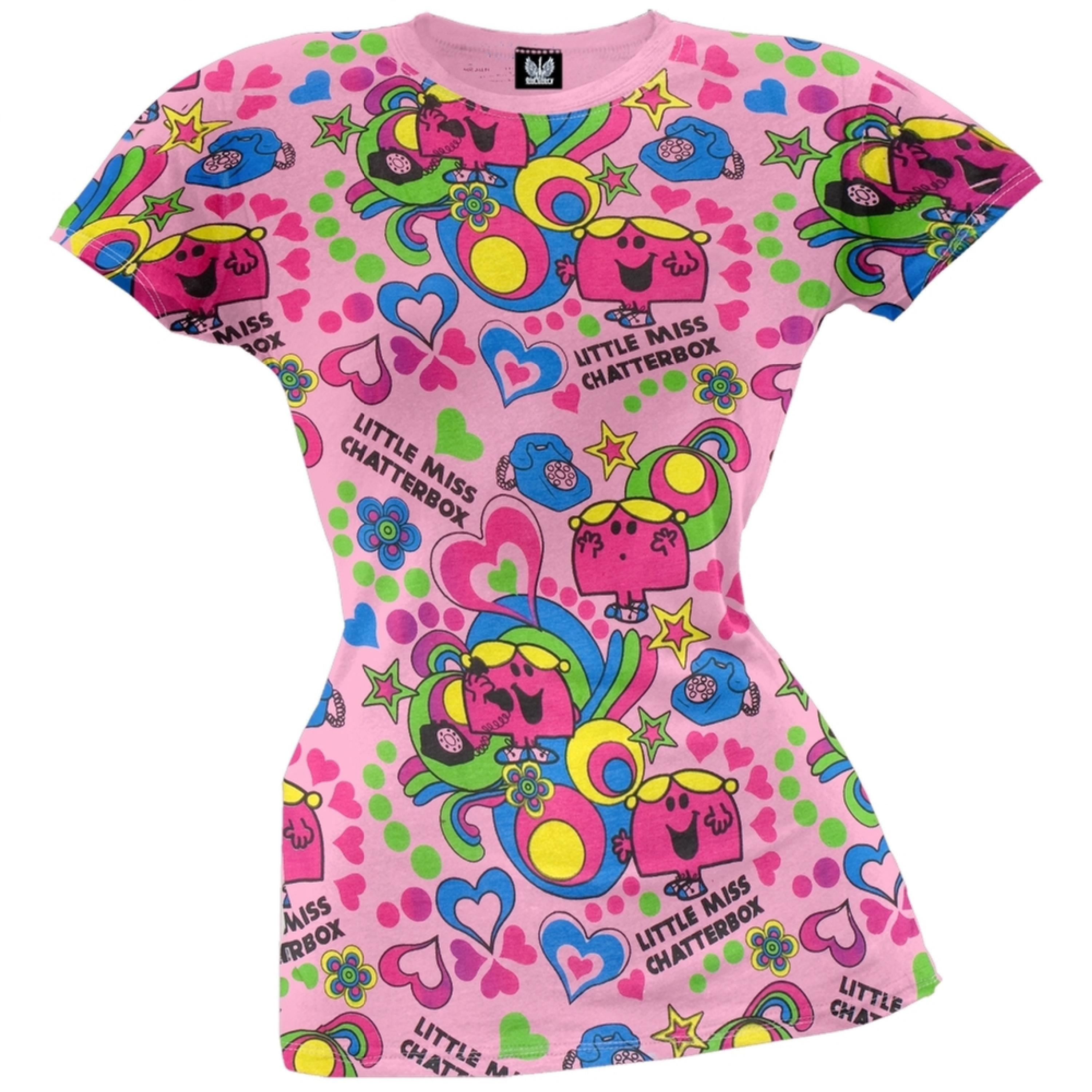 Mr Men Little Miss Little Miss Chatterbox All Over Juniors T Shirt Walmart Com Walmart Com