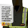 thumbnail image 2 of Pioneer High Visibility 7-in-1 Winter Bomber Jacket for Men - 100% Waterproof Safety Rainwear for Work - ANSI Class 1 Black, 2 of 8