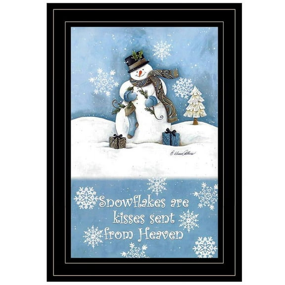 Trendy Snowman By Diane Kater Printed Wall Art Wood Multi-Color