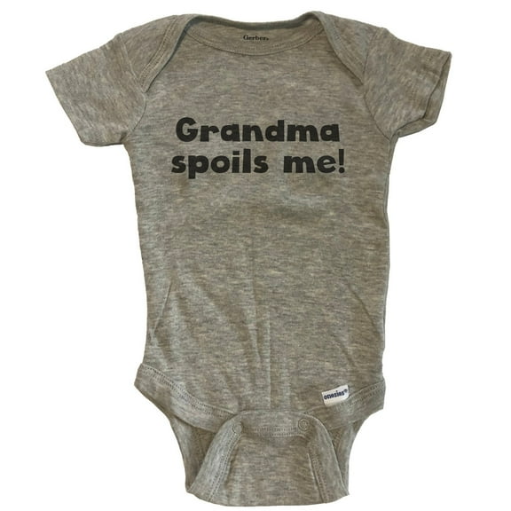 Grandma Spoils Me Funny Baby Bodysuit - Grey