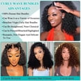 thumbnail image 4 of Curly  Human Hair 8 8 10 10 Inch Kinkycurly  Human Hair for Black Women  Unprocessed 12A Brazilian Virgin Hair Quick Weave Extensions  Black, 4 of 6