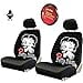 thumbnail image 3 of Yupbizauto New Betty Boop Timeless Design Front Low Back Car Seat Covers & Steering Wheel Cover Set, 3 of 4