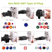 LENCENT World to US Plug Adapter, Universal Travel European Plug Converter 2 Pack EU/UK/Australia/China/Italy to American Outlet Power Adaptor