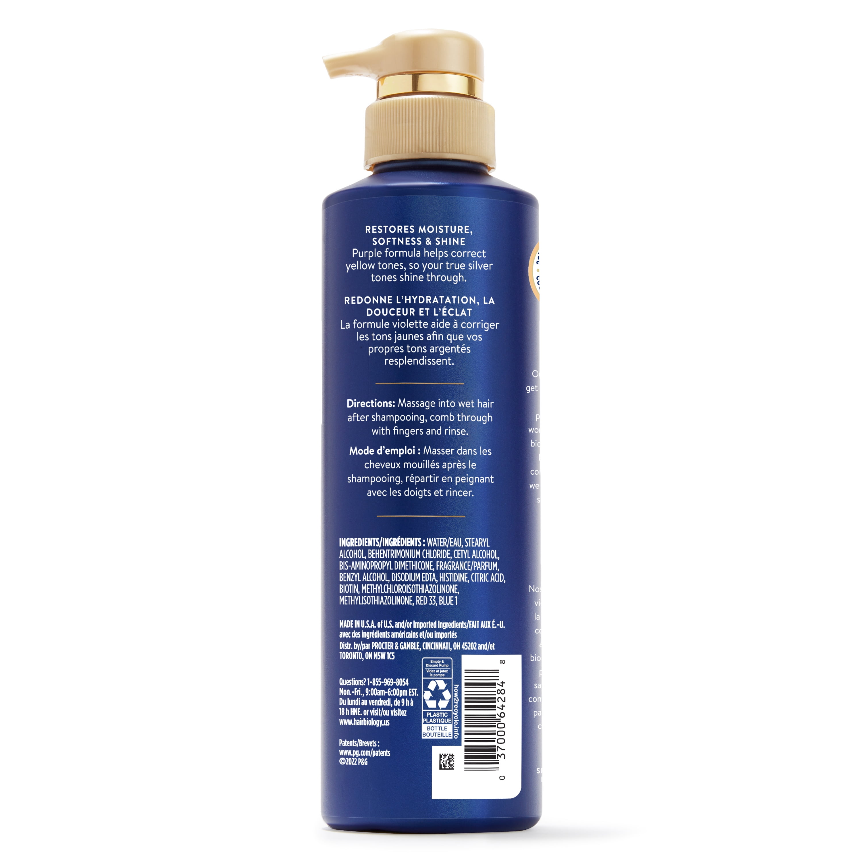 (4 pack) Hair Biology Silver and Glowing Purple Conditioner for Gray or Blonde Brassy Color Treated Hair, 12.8 fl oz