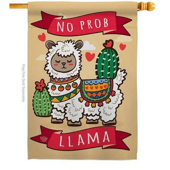 Ornament Collection H192118-BO 28 x 40 in. No Prob Llama Sweet Life Humor Double-Sided Decorative Vertical House Flags - Decoration Banner Garden Yard Gift