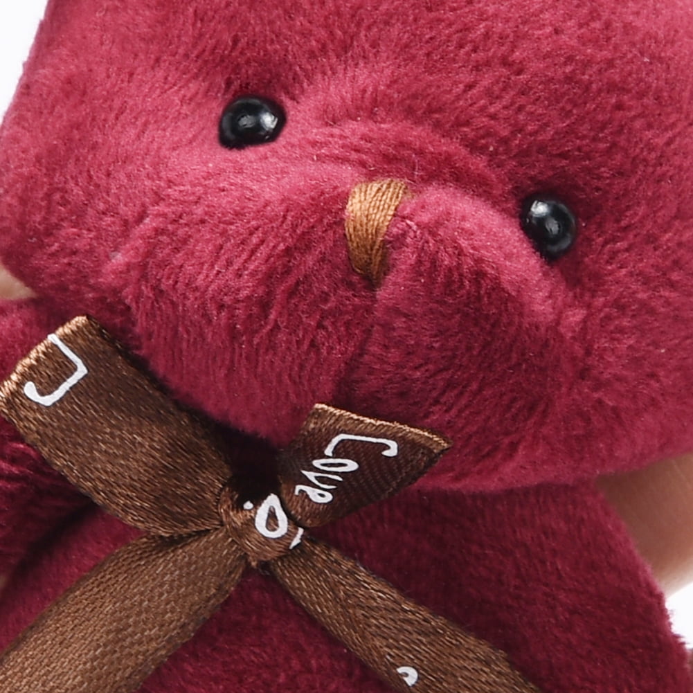 30pcs Cartoon Bear Plush Doll Bow Tie PP Cotton Stuffed Toys Valentine Day Gift 