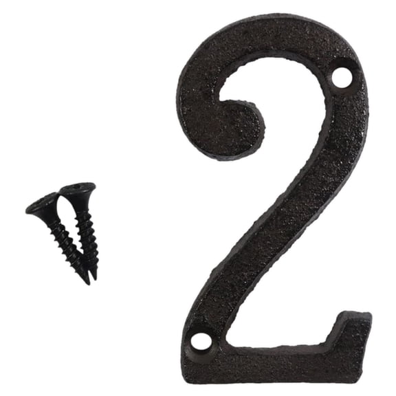 Vintage Wrought Iron Numbers Cast Iron House Digits DIY Metal Address Signs Rustic Farmhouse Decorative Wall Plaques For Mailbox Garden Home Garage Bar 2.95x1.57in