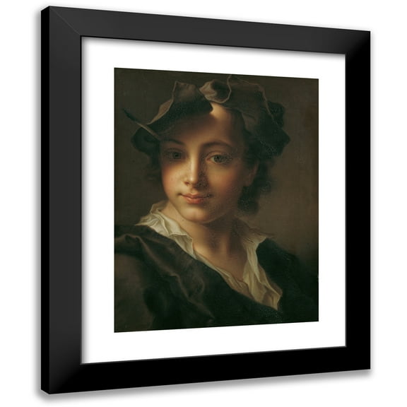 Christian Seybold 12x14 Black Modern Framed Museum Art Print Titled - Boys' Portrait (Before 1749)