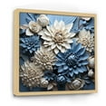 thumbnail image 2 of Designart "Muted Blue And Graceful Mums IX" Mums Floater Framed Wall Art Living Room, 2 of 5