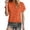 D360/Orange, variant on Afdoent Womens T Shirts Spring Summer New Solid Color Crew Neck Loose Short Sleeve T Shirt Tee Casual Vacation Clothes