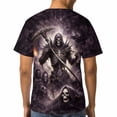 thumbnail image 5 of LAOLIUSN Men's Gothic Skull Graphic T-Shirt, 3D All Over Print Short Sleeve Crew Neck Casual Tee, Soft Stretch Shirt, S-4XL, 5 of 7