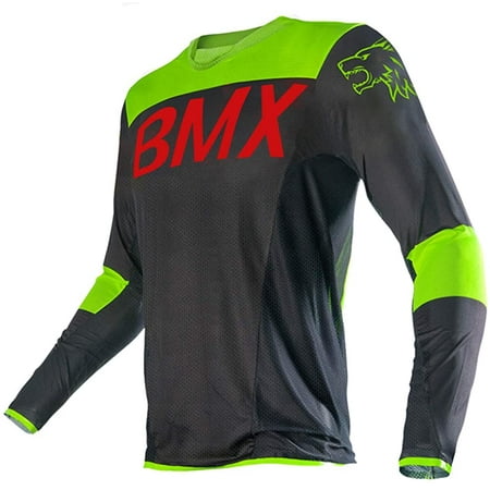 AIMTYD Maillot de vélo de montagne à manches longues pour homme  Downhill&Motocross Shirts T-shirt respirant/évacuant l'humidité