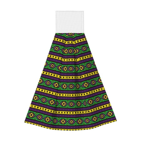 

Disketp Carnival Mardi Gras Hanging Kitchen Towel Tie Towels Tea Bar Dish Cloths Dry Towel for Laundry Room Decor (18*14in)