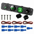 thumbnail image 1 of 4 in 1 Marine Switch Panel,12V 4.2A Dual USB Charger Socket Power Outlet & LED Voltmeter & Cigarette Lighter Socket & LED Lighted ON Off Rocker Toggle Switch for Truck Car Marine Boat RV, 1 of 7