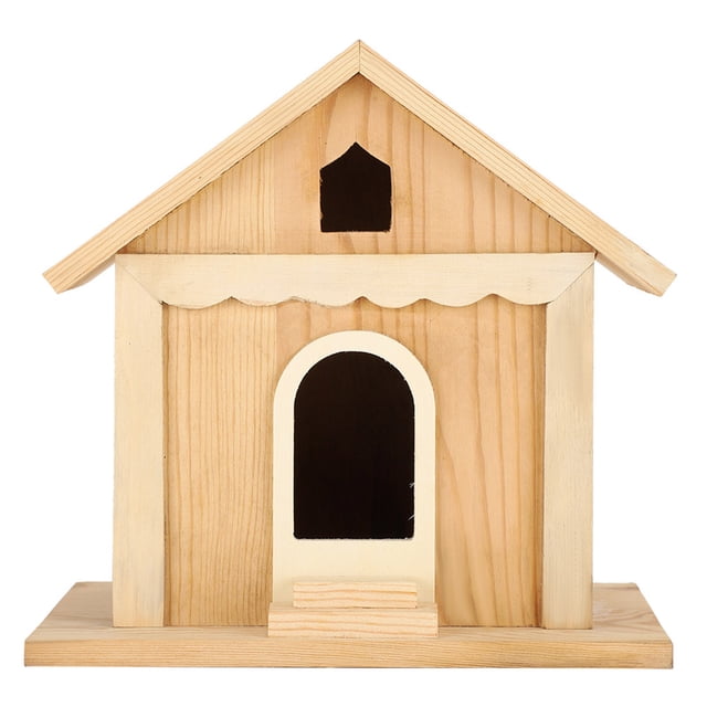 Growcolor Outdoor Garden Decorative Wooden Bird House DIY Hand-made Parrots Bird Nesting Box