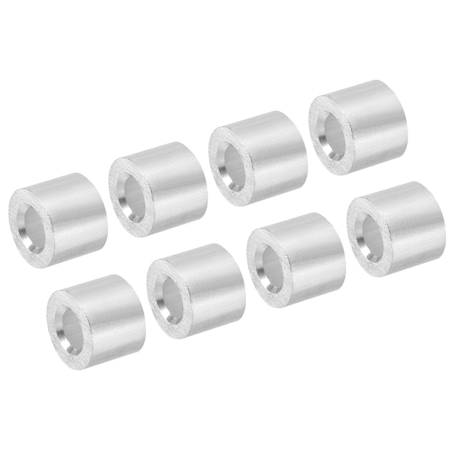 Unique Bargains 3/16'/5mm Wire Rope Stop Sleeve,Aluminum Crimping Loop Sleeve,Silver, 20 Pack