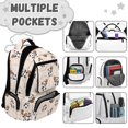 thumbnail image 6 of Aplkyhs Backpack for Students 6-18 Multi-pocket Lightweight Water Resistant 17 Inch School Bag for Elementary Middle High School Panda Basketball, 6 of 7