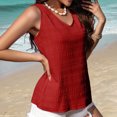 thumbnail image 5 of Meichang Womens Sleeveless V Neck Tank Tops Summer Loose Fit Comfy Shirts Basic Solid Color Tops Lightweight Going Out Pullover Blouses, Red M, 5 of 8
