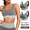 Gray, variant on 2 Pack Women’s Sports Bras High Support Wirefree Seamless Workout Bra Padded High Impact Yoga Bra for Running Gym Fitness Training