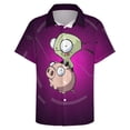thumbnail image 3 of Invader Zim Men's Hawaiian Shirts Short Sleeve Button Down Casual Shirts Summer Tropical Aloha Beach Shirts, 3 of 7
