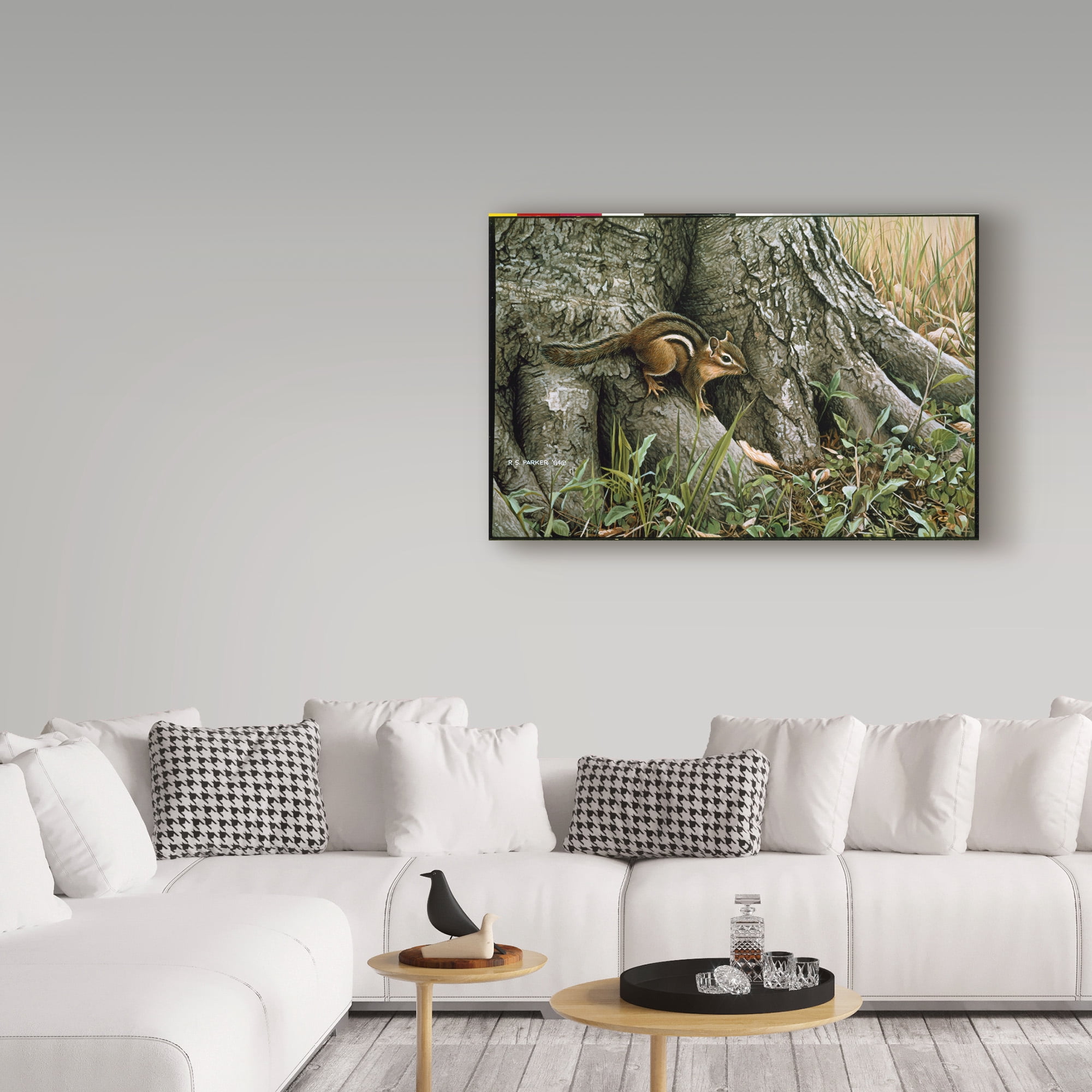 Trademark Fine Art 'Chipmunk Wary Glance' Canvas Art by Ron Parker
