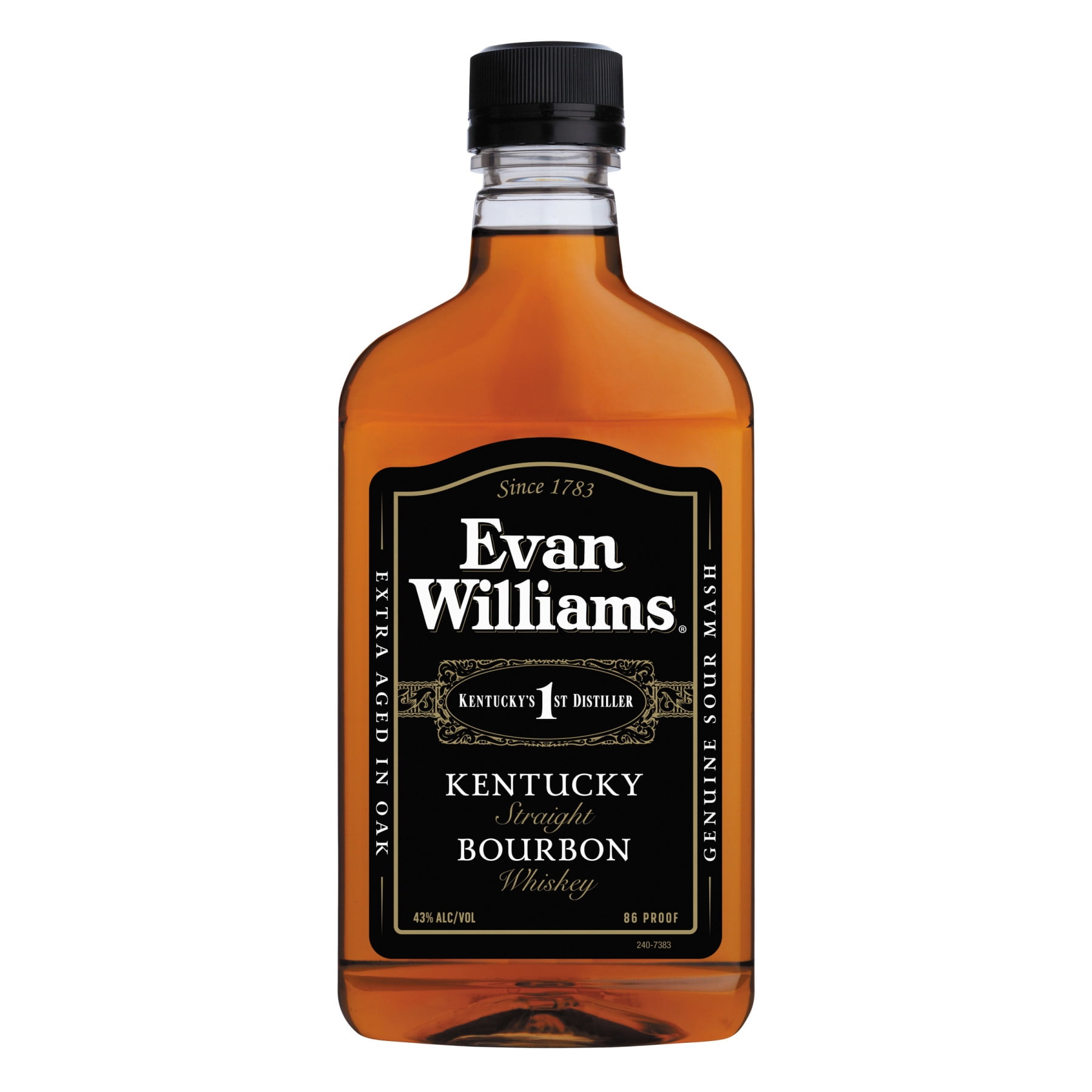 Evan Williams Black Label Straight Bourbon, 375 ml PET Bottle, 43% ABV
