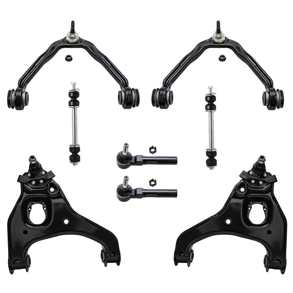 Detroit Axle - RWD Front 8pc Control Arms Kit for 1999-2006 Chevy Silverado GMC Sierra 1500, 4 Lower & Upper Control Arms w/Ball Joints 2 Outer Tie Rods 2 Sway Bars