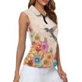 thumbnail image 4 of Whosucclay Flowers Hummingbirds Golf Sleeveless Shirt for Women, Half Zip Relaxed Dry-Fit Workout Tank Tops for Running Tennis Outdoor Sport, 4 of 7
