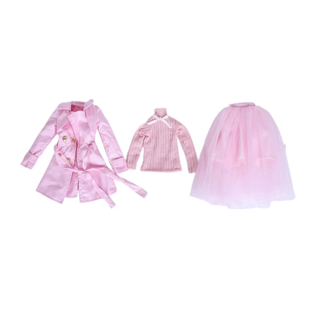 Conjuntos de Ropa de ca de Niña, Ropa de ca de Niña para ca de Bebé de 24 Pulgadas Y 60 Cm, cas 1/3 Que Cambian de R 3x Traje de trinchera Rosa Baoblaze trajes de vestido de muñeca